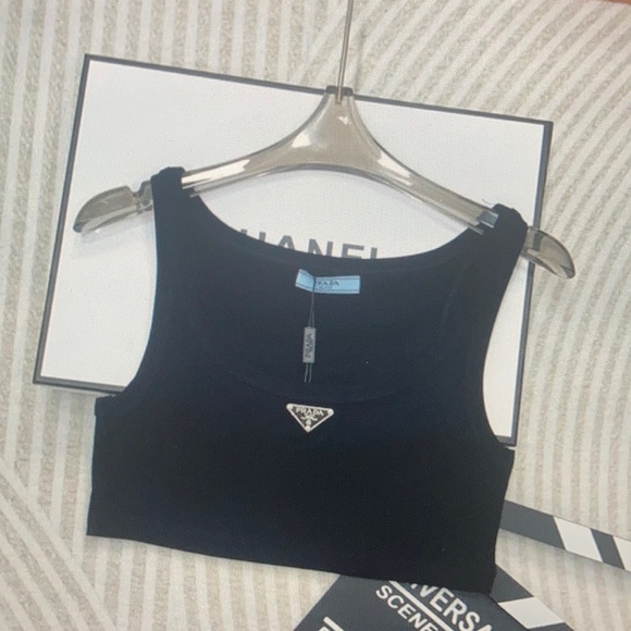 Prada Black Cropped Tank Top - Picture 1 of 8